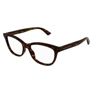 New Authentic  ALEXANDER MCQUEEN Havana Square AM0461O 002 Glasses Women